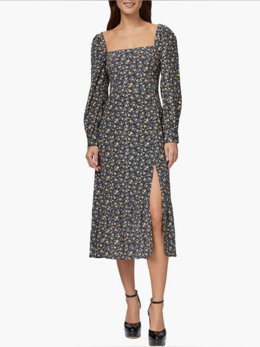 PAIGE Bacari Floral Midi Dress NWT Size Small Smocked Back